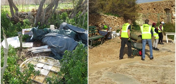 Over one tonne of camping related equipment cleared off Comino