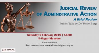 Public talk: Judicial Review of Administrative Action by Dr Tonio Borg Public talk: Judicial Review of Administrative Action by Dr Tonio Borg