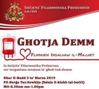 Please help others and donate blood this Sunday morning in Gozo
