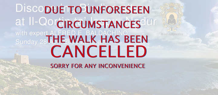 Update: Discovering Biodiversity - Nature walk in Gozo cancelled