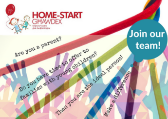 Home-Start Ghawdex is looking for volunteers to help families in Gozo Home-Start Ghawdex is looking for volunteers to help families in Gozo