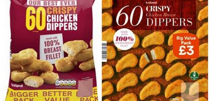 Warning to consumers that crispy chicken dippers may contain hard plastic