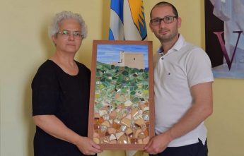 Sopu Tower in mosaic now on display at Nadur Council office Sopu Tower in mosaic now on display at Nadur Council office