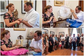 Bishop Giovanni Cefai pays official visit to the Minister for Gozo