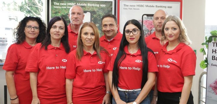 HSBC Malta `Here to Help’ team assisting customers in branches