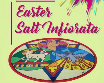 The annual Easter Salt Infiorata creations on Palm Sunday in Gharb