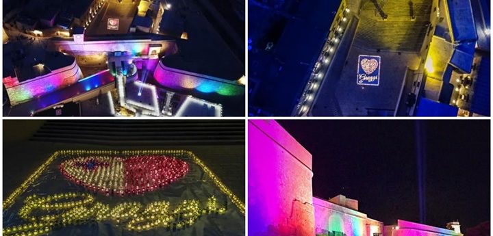 Citadel illuminated in tribute to all the Covid-19 frontline workers
