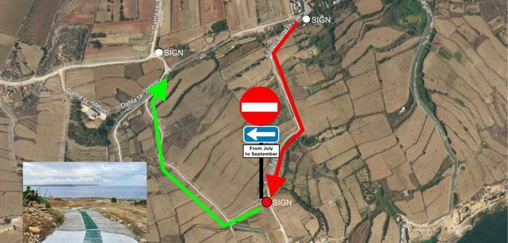 Road to Xatt l-Ahmar bay reopened, will become one-way in July