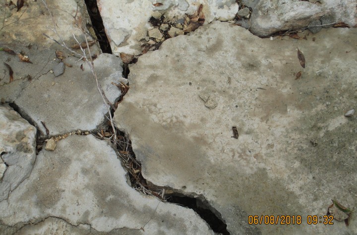 Photos are 1st the Polverista from Outside. 2nd the Polcerista Floor from inside. 3rd How the outer wall is splitting.