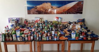 Collection of food items donated to the Arka Foundation by Sannat residents Collection of food items donated to the Arka Foundation by Sannat residents