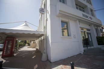 HSBC Malta setting up temporary structures for socially distanced queues