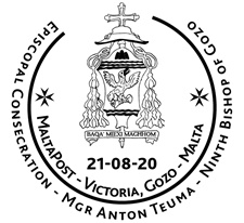 Episcopal Consecration of the 9th Bishop of Gozo: special handstamp Episcopal Consecration of the 9th Bishop of Gozo: special handstamp