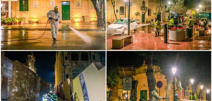 Cleaning and fumigating public spaces taking place around Gozo