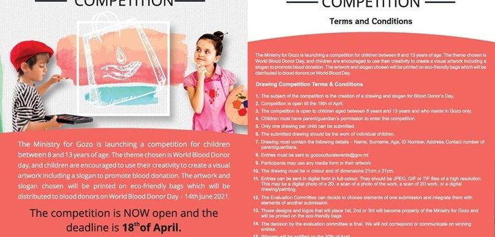 Gozo children’s competition celebrating World Blood Donor Day