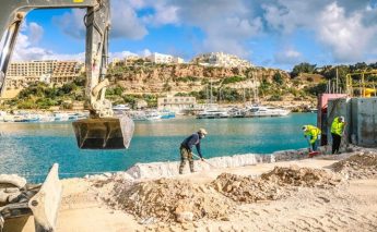 Work underway for Gozo fast ferry berthing at Mgarr Harbour Work underway for Gozo fast ferry berthing at Mgarr Harbour