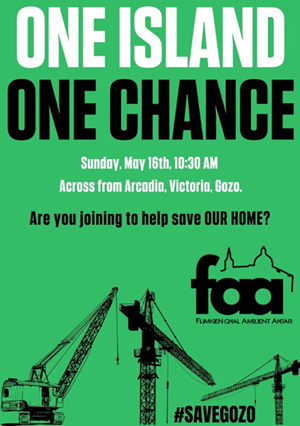 Gozo residents protest on Sunday: One Island, One Chance – Save Gozo