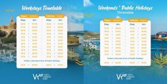 Virtu Ferries weekly and weekend schedule for Gozo high speed ferry