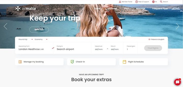 Air Malta launches new website and upgrades its booking engine