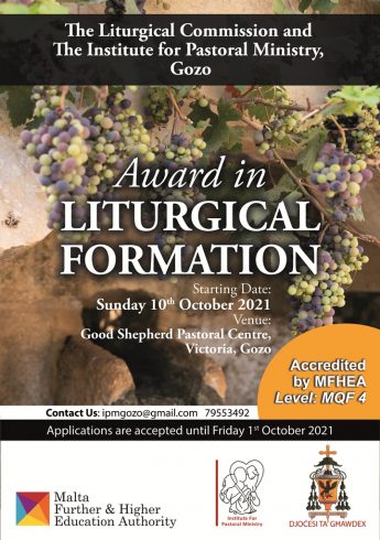 Award in Liturgical Formation – Gozo course starting next month
