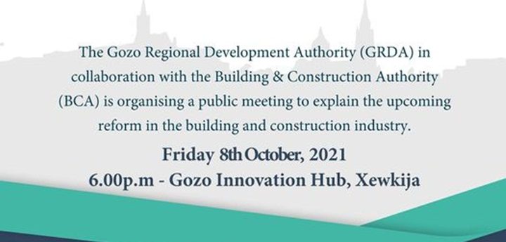 Gozo meeting on reform in the building and construction industry – what you need to know
