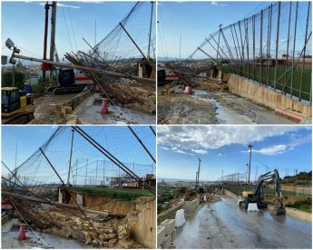 Wall collapse causes closure of Nadur Youngsters F.C training ground Wall collapse causes closure of Nadur Youngsters F.C training ground