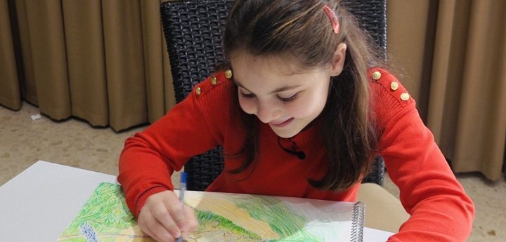 Christmas cards created by children for the elderly in homes