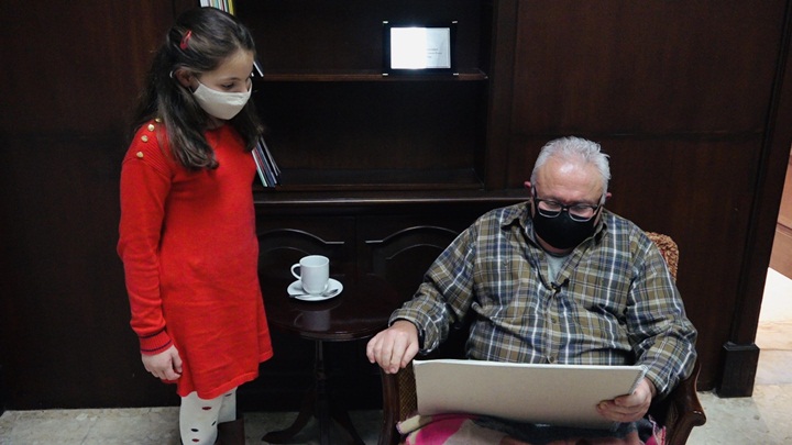 Christmas cards created by children for the elderly in homes