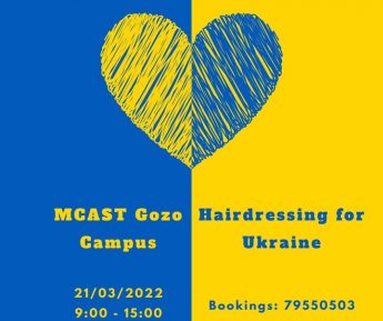 Hairdressing for Ukraine with students of MCAST Gozo Campus