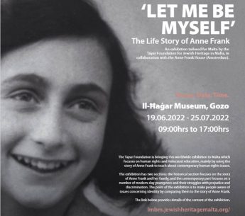 Anne Frank exhibition opens this Sunday at Il-Hagar in Victoria Anne Frank exhibition opens this Sunday at Il-Hagar in Victoria