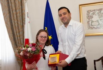 Special Olympics gold medal winner Maria Pia Saliba visits Gozo Minister Special Olympics gold medal winner Maria Pia Saliba visits Gozo Minister