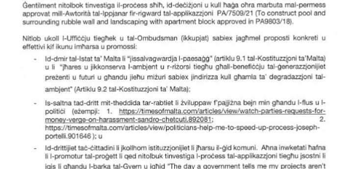 Repubblika asks Planning Commissioner to investigate Xaghra Pool approval