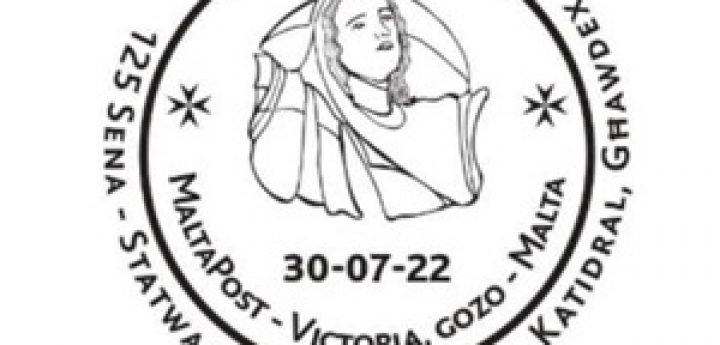 Handstamp marks 125th Anniversary of Statue of Saint Mary in the Gozo Cathedral