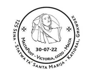 Handstamp marks 125th Anniversary of Statue of Saint Mary in the Gozo Cathedral