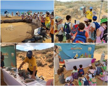 Young students learn about the effects of climate change and marine pollution