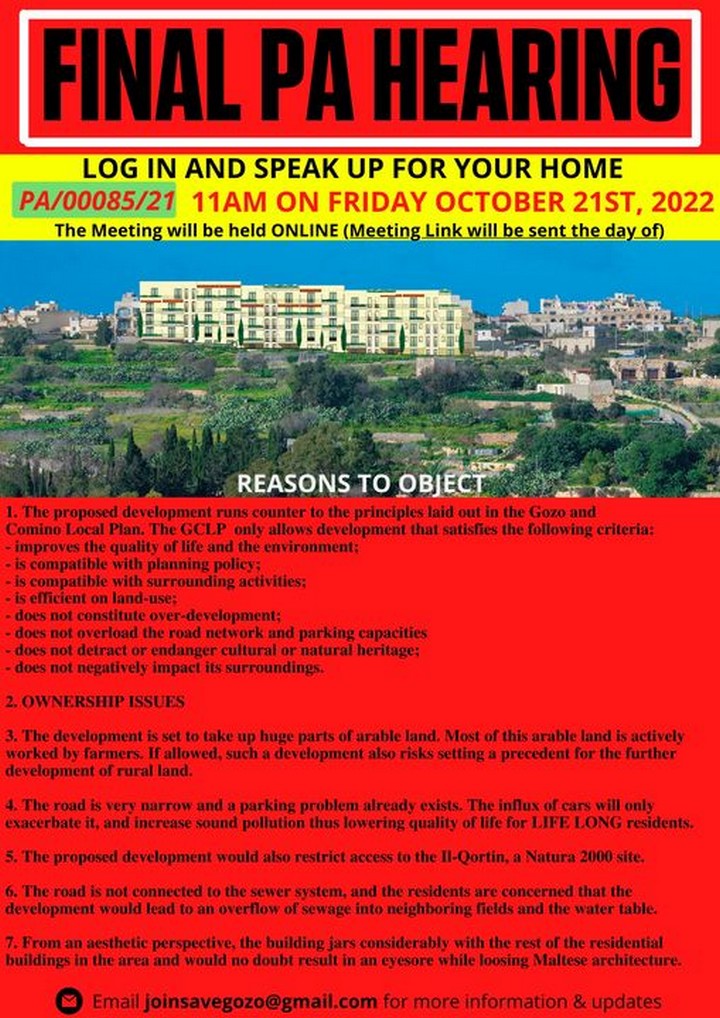Final chance for public to object to "imposing" Nadur development
