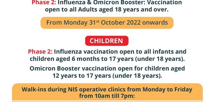 Flu jab and Omicron booster now available to all