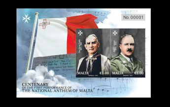 Stamps mark centenary of the National Anthem of Malta