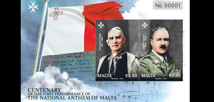 Stamps mark centenary of the National Anthem of Malta