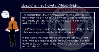 Update: Police union directive lifted on ferry ticket purchases