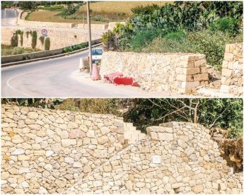 Work underway to reconstruct wall in Triq it-Tafla Work underway to reconstruct wall in Triq it-Tafla