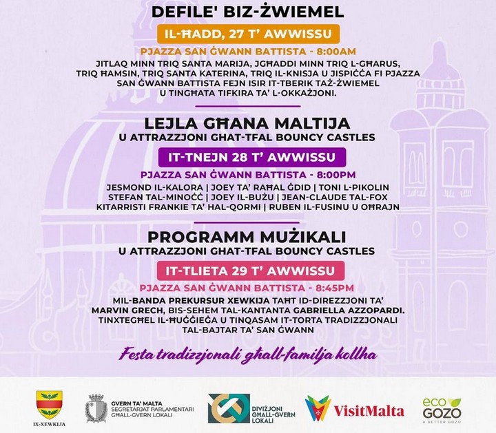Fior D'Argenta 3-day festival starts next Sunday in Xewkija