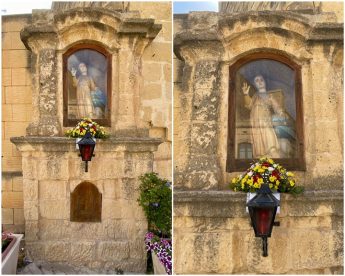 Fontana Council places flowers beneath Christ the Saviour niche