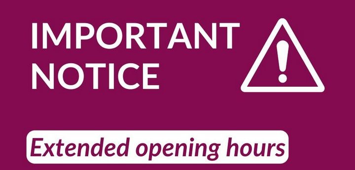 No BOV extended opening hours until the New Year