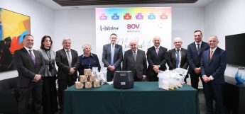 President visits Istrina BOV Piggy Bank Campaign coin counting