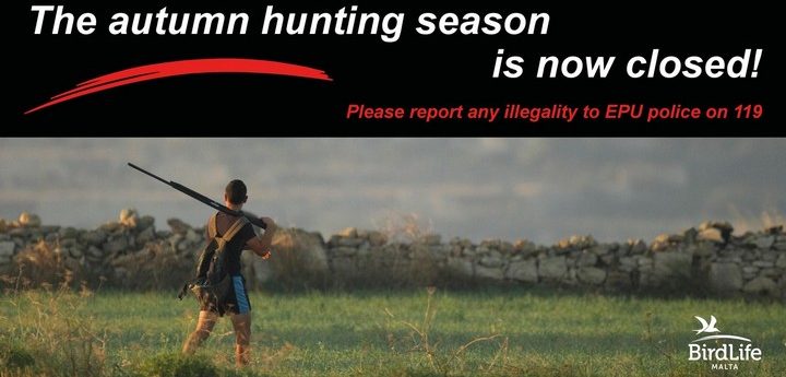 Autumn hunting season closed for bird hunting and trapping