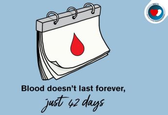 Blood doesn’t last forever – just 42 days, so please donate on Sunday