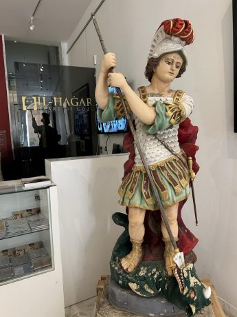 Iconic San Gorg tal-Hagar statue moved to Il-Hagar Museum