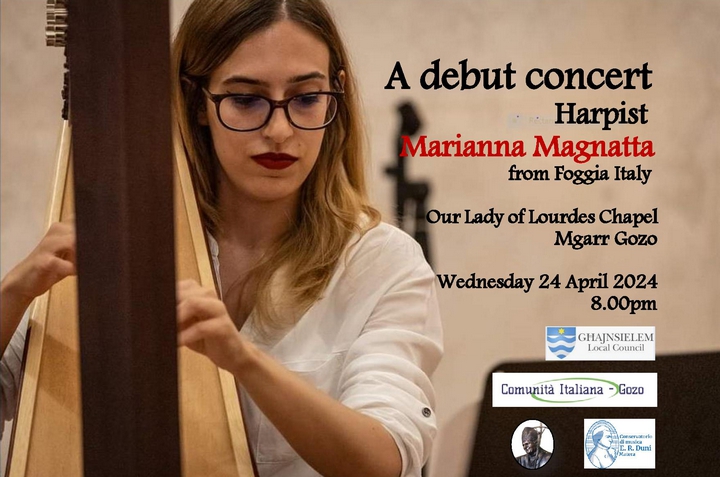Harpist Marianna Magnatta's debut concert to take place in Gozo