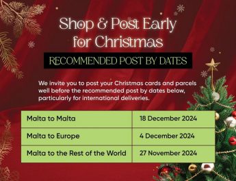 MaltaPost recommended post by dates for Christmas deliveries
