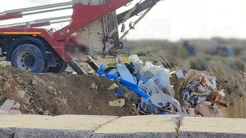Truck dumping waste in to Gozo quarry spotted by MRU Rangers